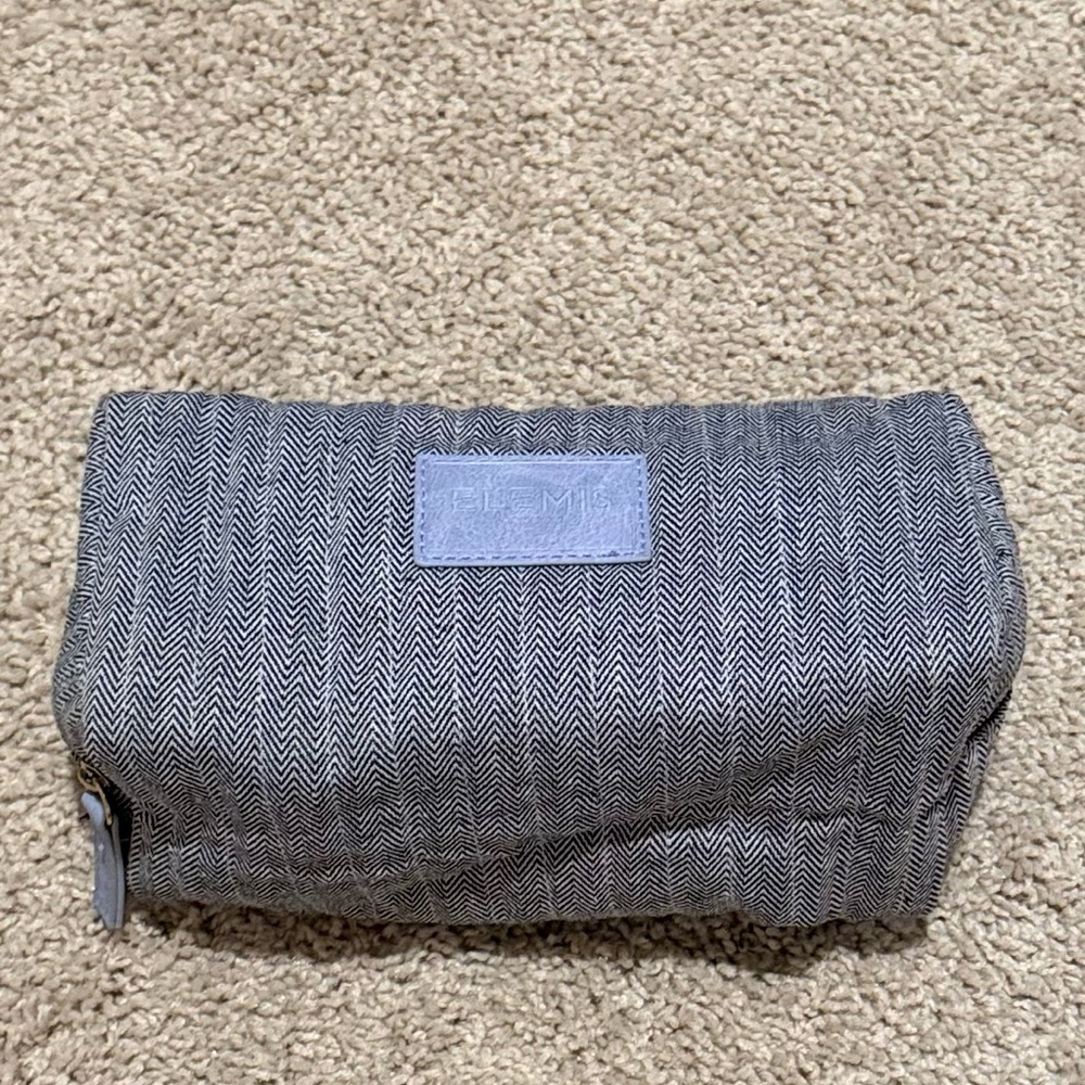 ELEMIS Gray Herringbone Cosmetic Bag